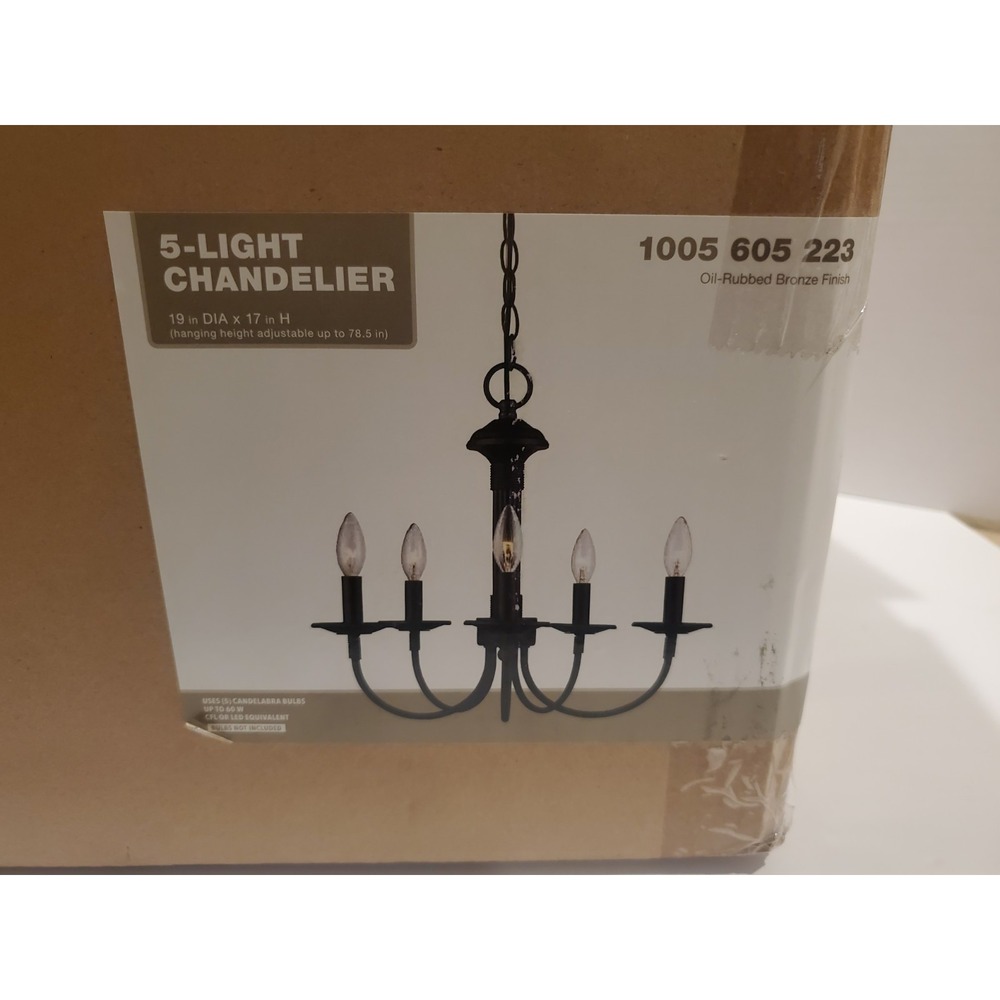 5 light oil rubbed bronze chandelier - Hampton Bay? - HomeDepot